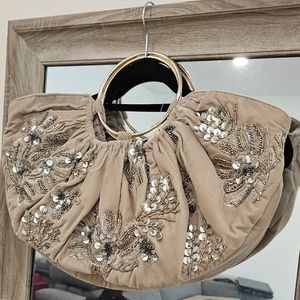 Anthropologie sequin velet bag